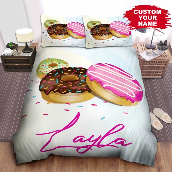 Personalized Donuts In 2d Illustration Duvet Cover Bedroom Sets Comfortable Bedding Sets