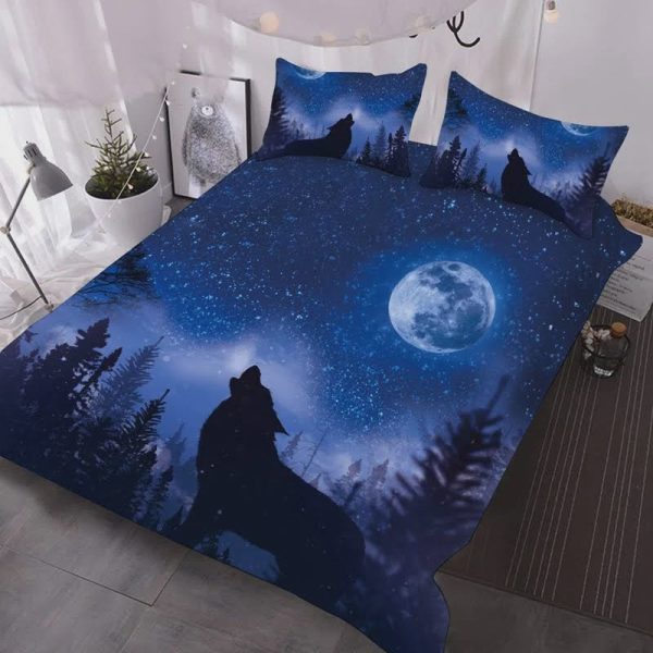 Howl Of A Wolf 3d Duvet Cover Bedroom Sets Comfortable Bedding Sets