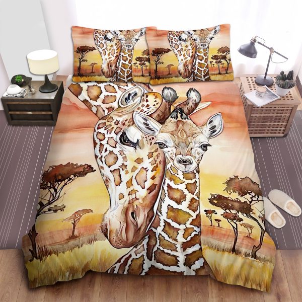 Mother Love Giraffe Duvet Cover Bedroom Sets Comfortable Bedding Sets