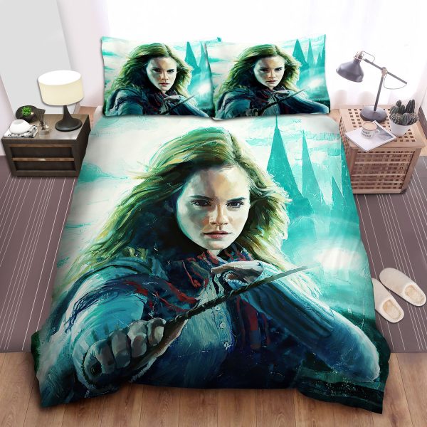 Hermione With Her Wand Acrylic Painting Duvet Cover Bedroom Sets Comfortable Bedding Sets