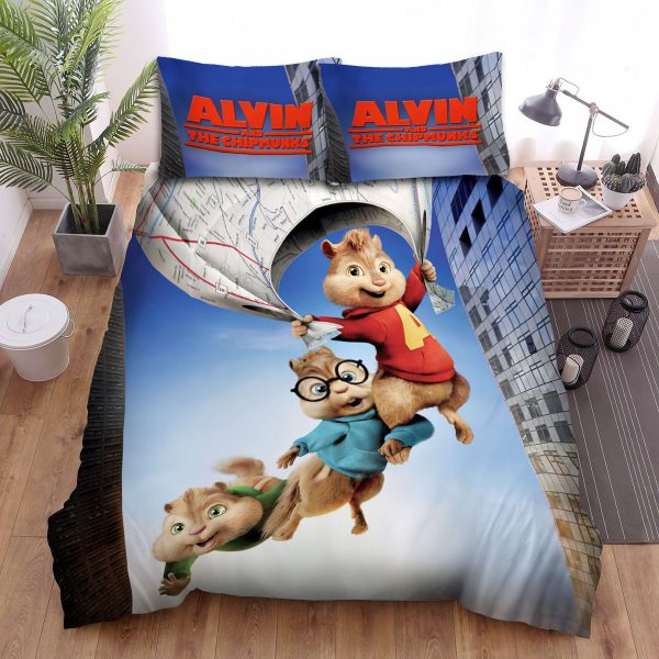 Alvin And The Chipmunks Group Flying Together Duvet Cover Bedroom Sets Comfortable Bedding Sets