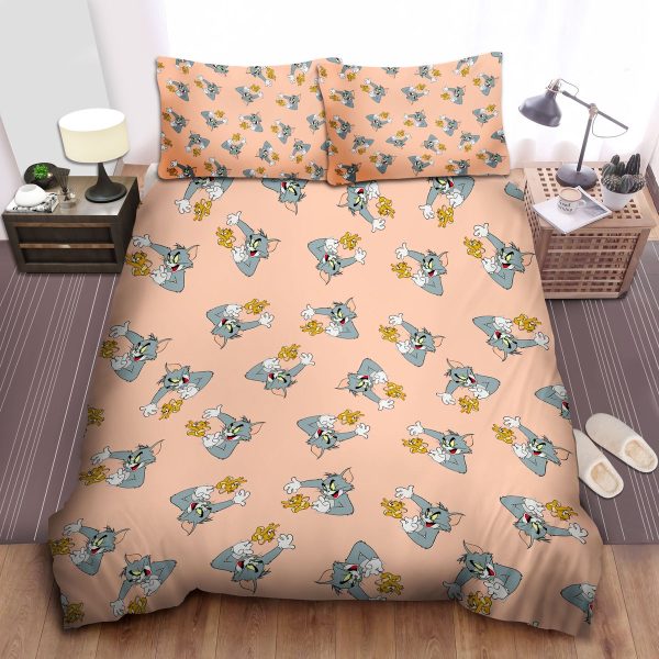Tom And Jerry Funny Pattern On Pink Duvet Cover Bedroom Sets Comfortable Bedding Sets