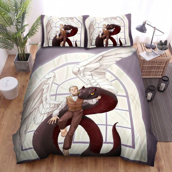 Good Omens Big Black Snake Duvet Cover Bedroom Sets Comfortable Bedding Sets