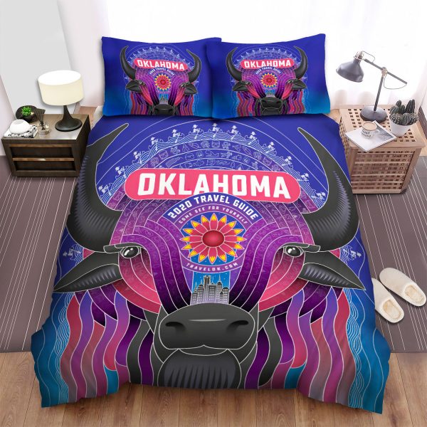 Oklahoma Buffalo Head Art Duvet Cover Bedroom Sets Comfortable Bedding Sets