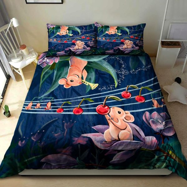 3D Mouse Playing Trumpet Duvet Cover Bedroom Sets Comfortable Bedding Sets