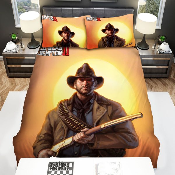 Red Dead Redemption 2 Arthur Morgan With A Gun Duvet Cover Bedroom Sets Comfortable Bedding Sets