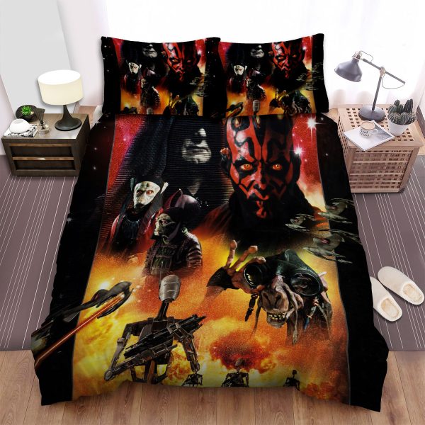 Star Wars Episode I - The Phantom Menace Mask Face Of Main Actor Scene In The Film Movie Poster Duvet Cover Bedroom Sets Comfortable Bedding Sets