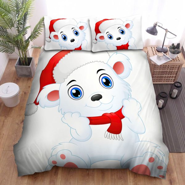 The Christmas Art, Cute Christmas Polar Bear Duvet Cover Bedroom Sets Comfortable Bedding Sets