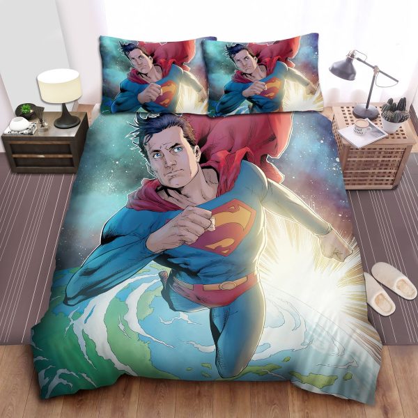 Superman, Dc Comics Character, Among The Galaxy Duvet Cover Bedroom Sets Comfortable Bedding Sets