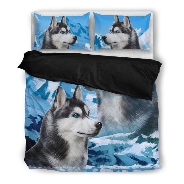 Husky Free Sky Dog Themed Duvet Cover Bedroom Sets Comfortable Bedding Sets