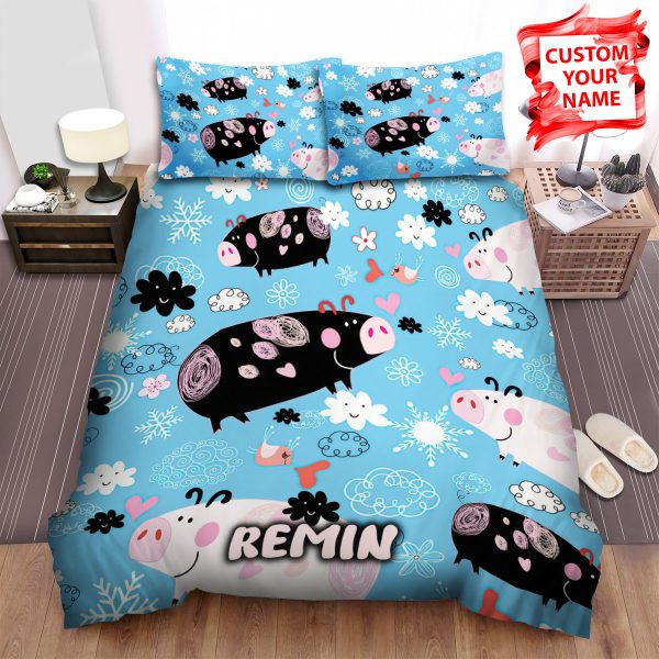 Personalized The Cute Animal - The Pig Seamless Pattern Duvet Cover Bedroom Sets Comfortable Bedding Sets