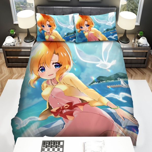 Higurashi When They Cry Ryuuguu Rena By The Beach Artwork Duvet Cover Bedroom Sets Comfortable Bedding Sets