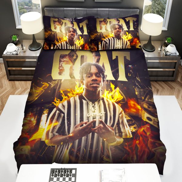 Polo G In Flame Goat Digital Art Duvet Cover Bedroom Sets Comfortable Bedding Sets