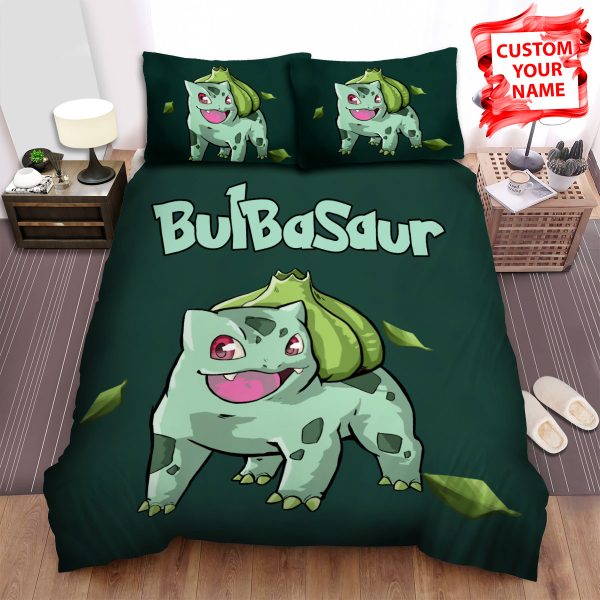 Bulbasaur Standing And Smilling Duvet Cover Bedroom Sets Comfortable Bedding Sets