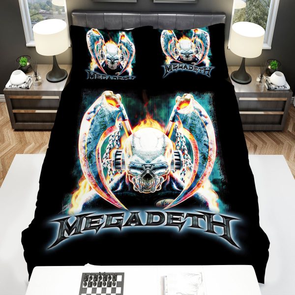 Megadeth Electric Skull With Scythes Duvet Cover Bedroom Sets Comfortable Bedding Sets