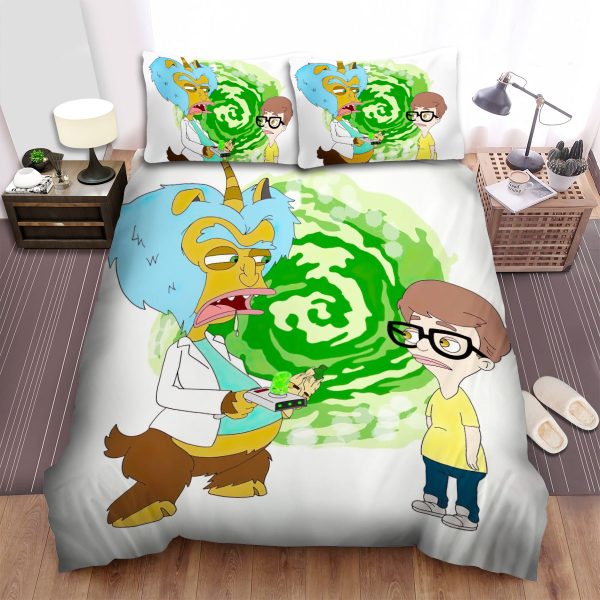 Big Mouth Maury And Andrew In Rick And Morty Costumes Duvet Cover Bedroom Sets Comfortable Bedding Sets