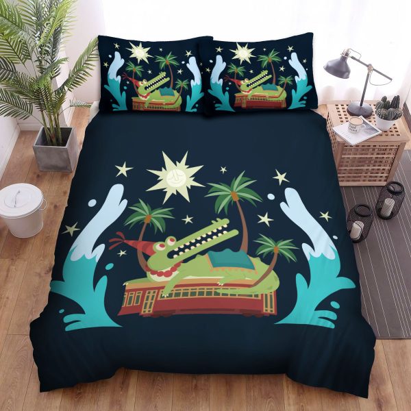 The Wild Animal - The Alligator On The Table Duvet Cover Bedroom Sets Comfortable Bedding Sets