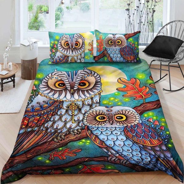 Owl Love For Night Dream Custom Name Duvet Cover Bedroom Sets Comfortable Bedding Sets