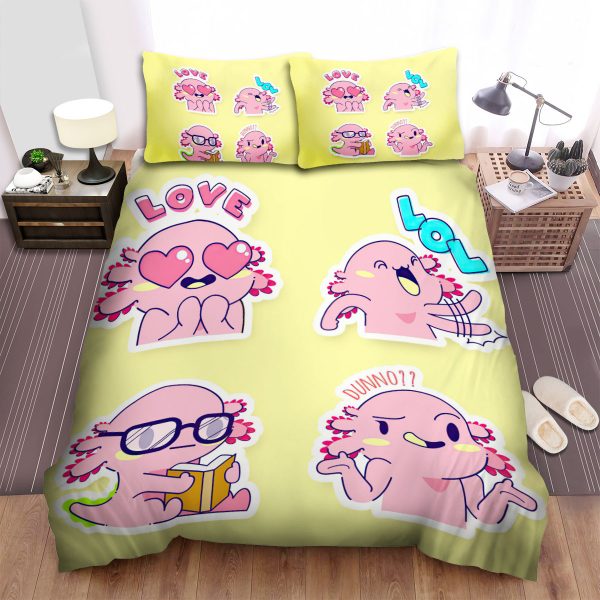 The Axolotl Laughing Art Duvet Cover Bedroom Sets Comfortable Bedding Sets