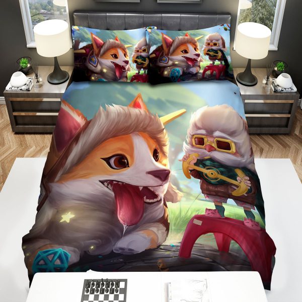 League Of Legends Corgi Corki Artwork Duvet Cover Bedroom Sets Comfortable Bedding Sets