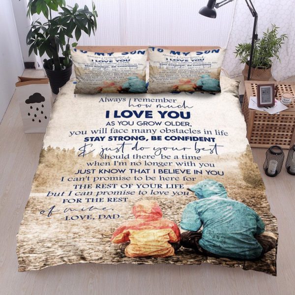 Personalized To My Son From Dad Always Remember How Much I Love You Duvet Cover Bedroom Sets Comfortable Bedding Sets