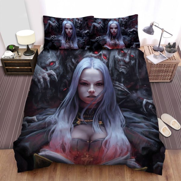 Halloween Demon Queen And Devil With Red Eyes Duvet Cover Bedroom Sets Comfortable Bedding Sets
