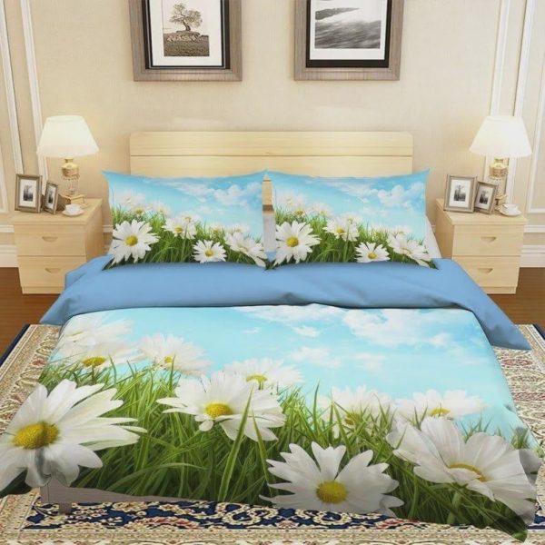 White Daisy Garden Duvet Cover Bedroom Sets Comfortable Bedding Sets