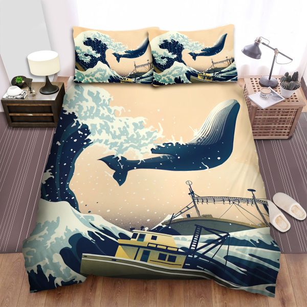 The Wild Animal - The Great Wave And The Whale Duvet Cover Bedroom Sets Comfortable Bedding Sets