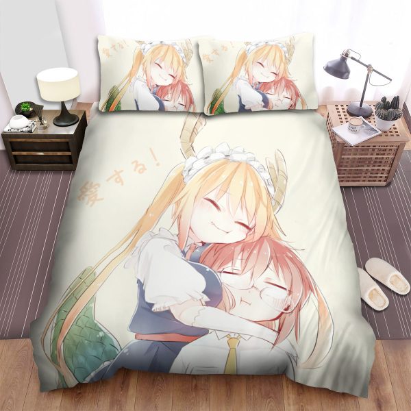 Miss Kobayashi's Dragon Maid Tohru Hugging Kobayashi Duvet Cover Bedroom Sets Comfortable Bedding Sets