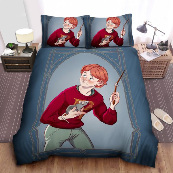 Ronald Weasley & Scabbers Drawing Duvet Cover Bedroom Sets Comfortable Bedding Sets