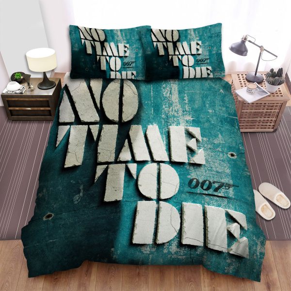 No Time To Die Movie Logo Film With Blue Poster Duvet Cover Bedroom Sets Comfortable Bedding Sets
