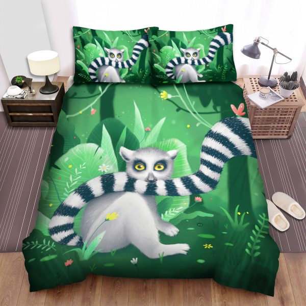 The Wild Animal - The Lemur Biting Its Tail Duvet Cover Bedroom Sets Comfortable Bedding Sets