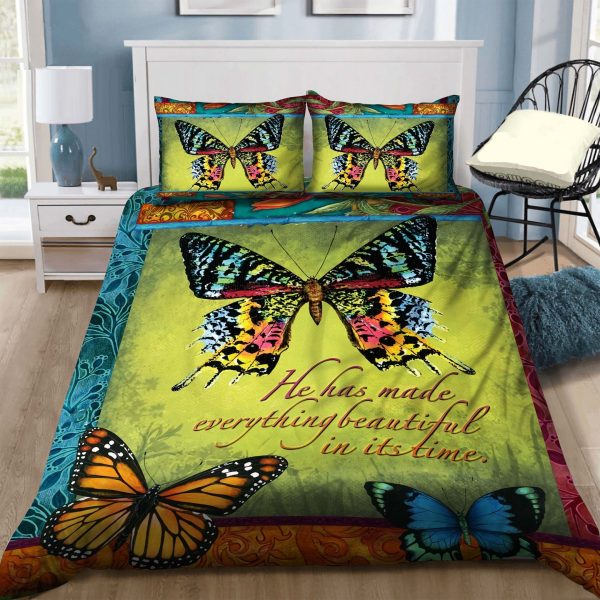 3D Butterfly He Has Made Everything Beautiful In Its Time Duvet Cover Bedroom Sets Comfortable Bedding Sets