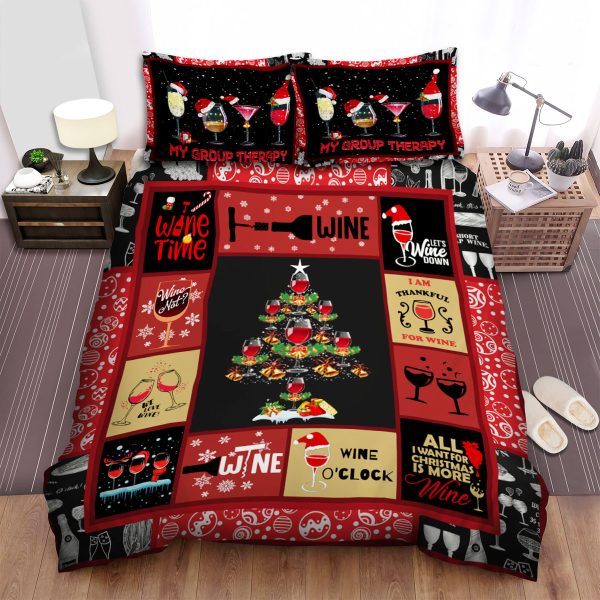 Wine All I Want For Christmas Is More Wine Duvet Cover Bedroom Sets Comfortable Bedding Sets