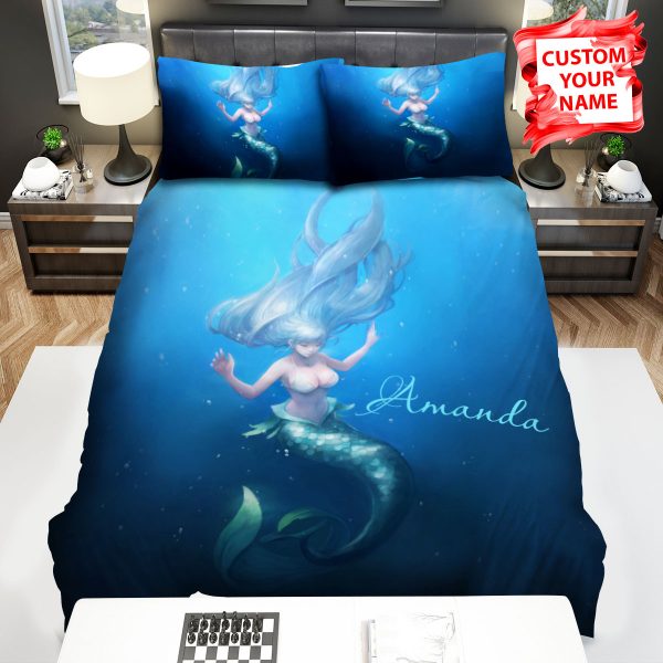 Mermaid Under Water Ocean Duvet Cover Bedroom Sets Comfortable Bedding Sets