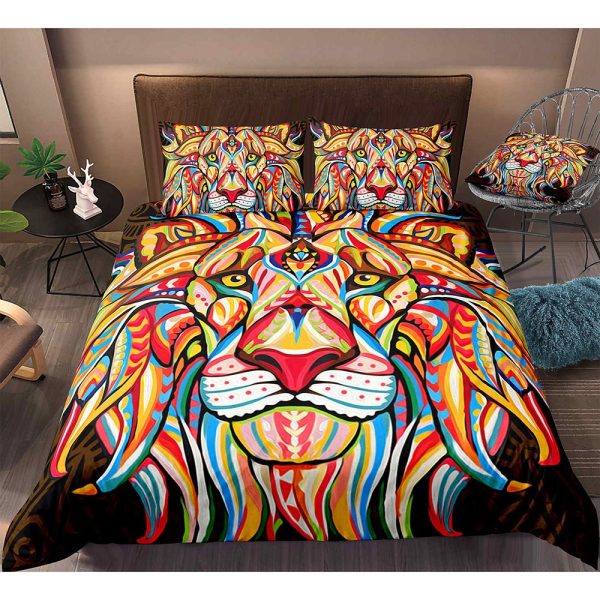 Lion Art Drawing Duvet Cover Bedroom Sets Comfortable Bedding Sets