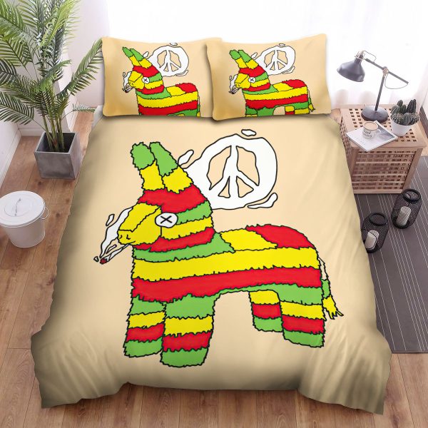 The Cattle - The Hippie Donkey Smoking Art Duvet Cover Bedroom Sets Comfortable Bedding Sets