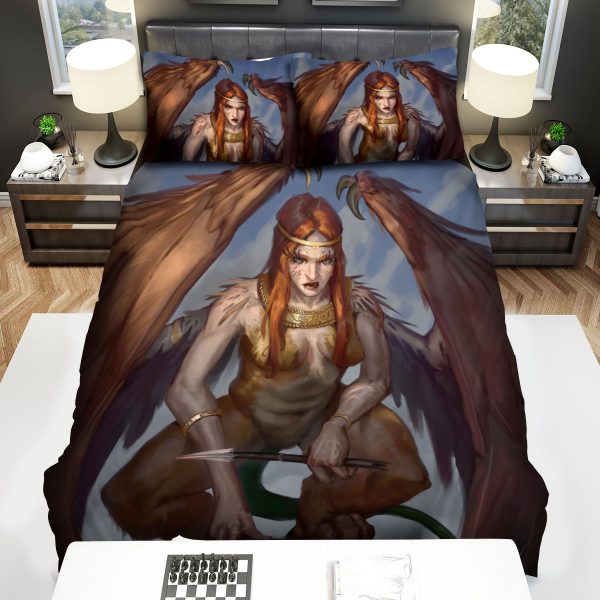 Angry Sphinx Digital Art Painting Duvet Cover Bedroom Sets Comfortable Bedding Sets