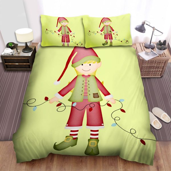The Christmas Art, Elf Keeping Decoration Light Duvet Cover Bedroom Sets Comfortable Bedding Sets