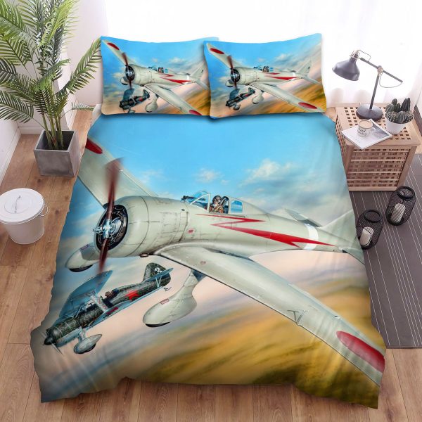 Military Weapon Ww2, Ijaaf Ki27 Nakajima Versus Soviet Air Force Duvet Cover Bedroom Sets Comfortable Bedding Sets