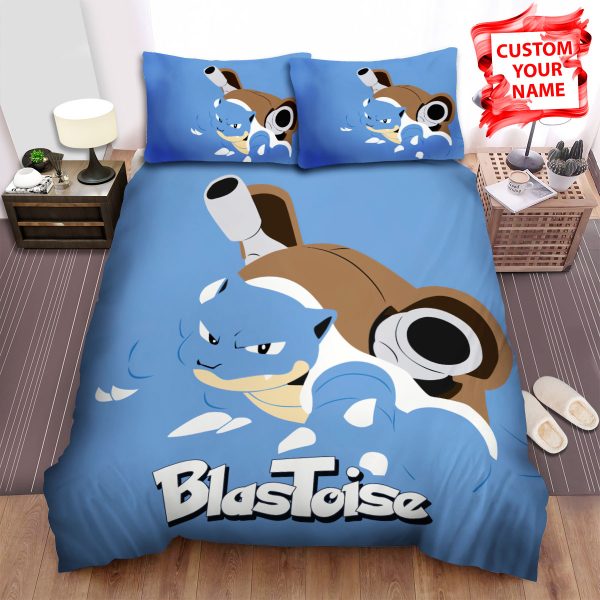 Personalized Custom Name Pokemon - Blastoise Bowing Art Duvet Cover Bedroom Sets Comfortable Bedding Sets