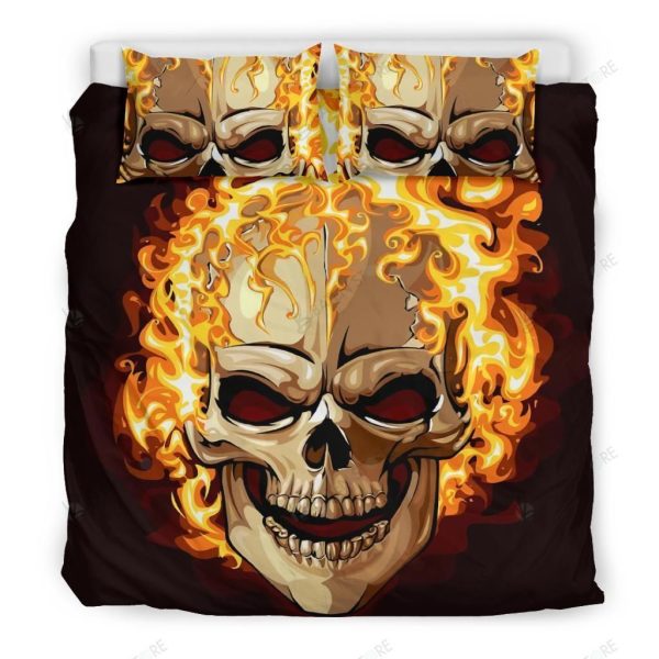 Fire Skull Duvet Cover Bedroom Sets Comfortable Bedding Sets