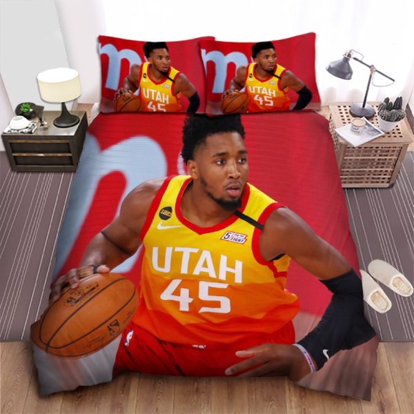 Utah Jazz Donovan Mitchell Moment In A Basketball Match Duvet Cover Bedroom Sets Comfortable Bedding Sets