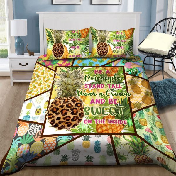 Be A Pineapple Stand Tall Wear A Crown Duvet Cover Bedroom Sets Comfortable Bedding Sets