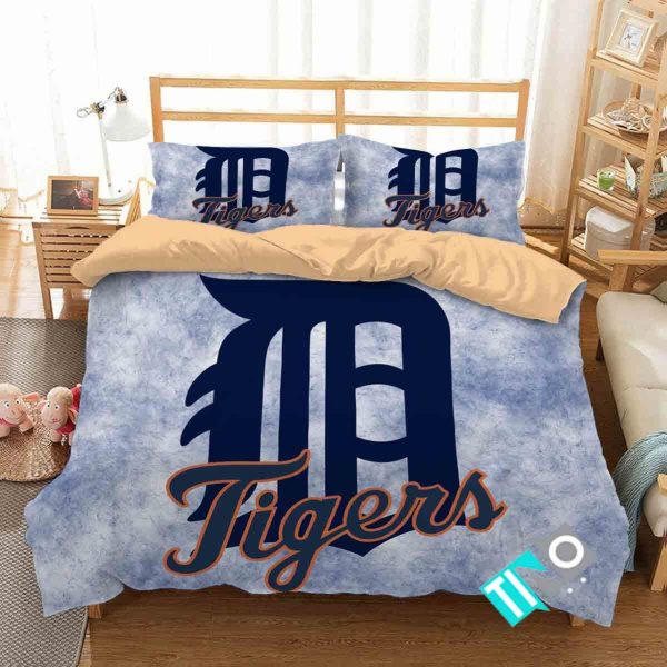 Mlb Detroit Tigers 3 Logo 3ds Duvet Cover Bedroom Sets Comfortable Bedding Sets