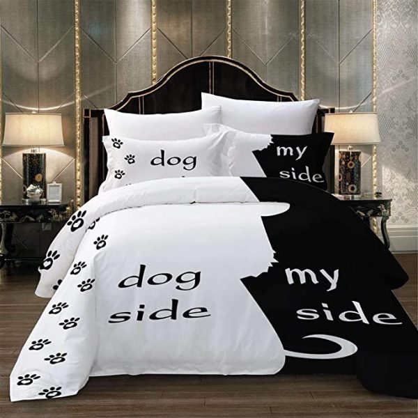Dog Side And My Side Printed Duvet Cover Bedroom Sets Comfortable Bedding Sets