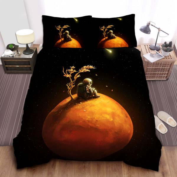 Lonely Astronaut On Little Planet Illustration Duvet Cover Bedroom Sets Comfortable Bedding Sets