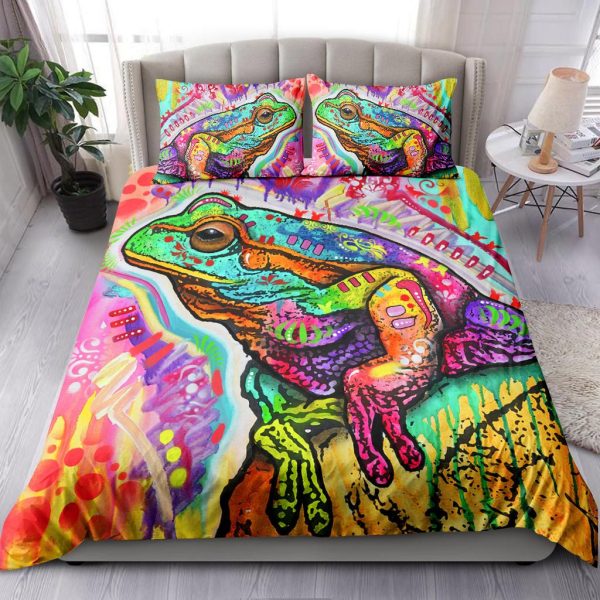 Colorful Frog Duvet Cover Bedroom Sets Comfortable Bedding Sets