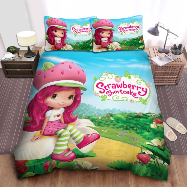Strawberry Shortcake Sitting On A Flower Duvet Cover Bedroom Sets Comfortable Bedding Sets