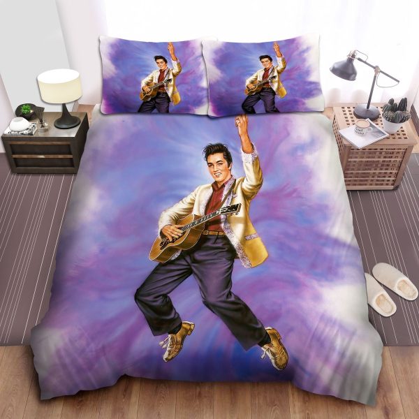 Painting Of Elvis Presley Signature Dance In Performance Duvet Cover Bedroom Sets Comfortable Bedding Sets